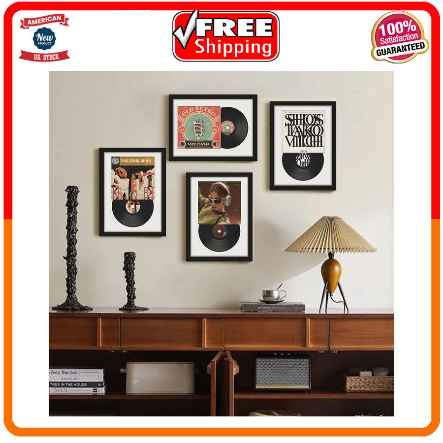 Vinyl Record Display Frame 16X22 Inches Display Record Album and 12.5X12.5 Album