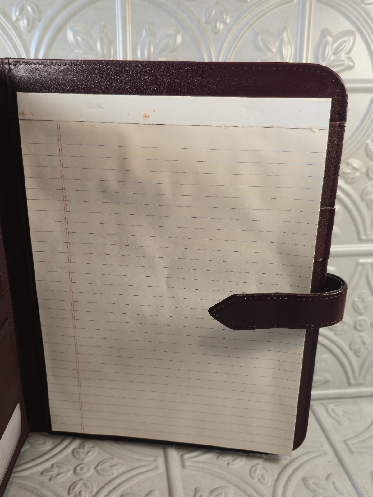 Genuine Leather Executive Portfolio Classic Style $80 Burgundy Binder Calculator