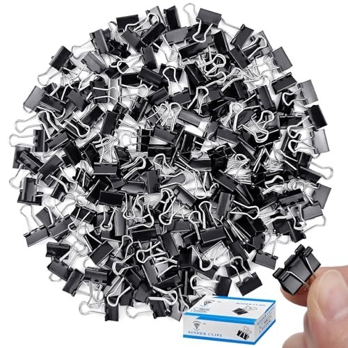 240 Pack Mini Binder Clips, Black Binder Clips, Small Paper Clips 15Mm 5/8 Inch.