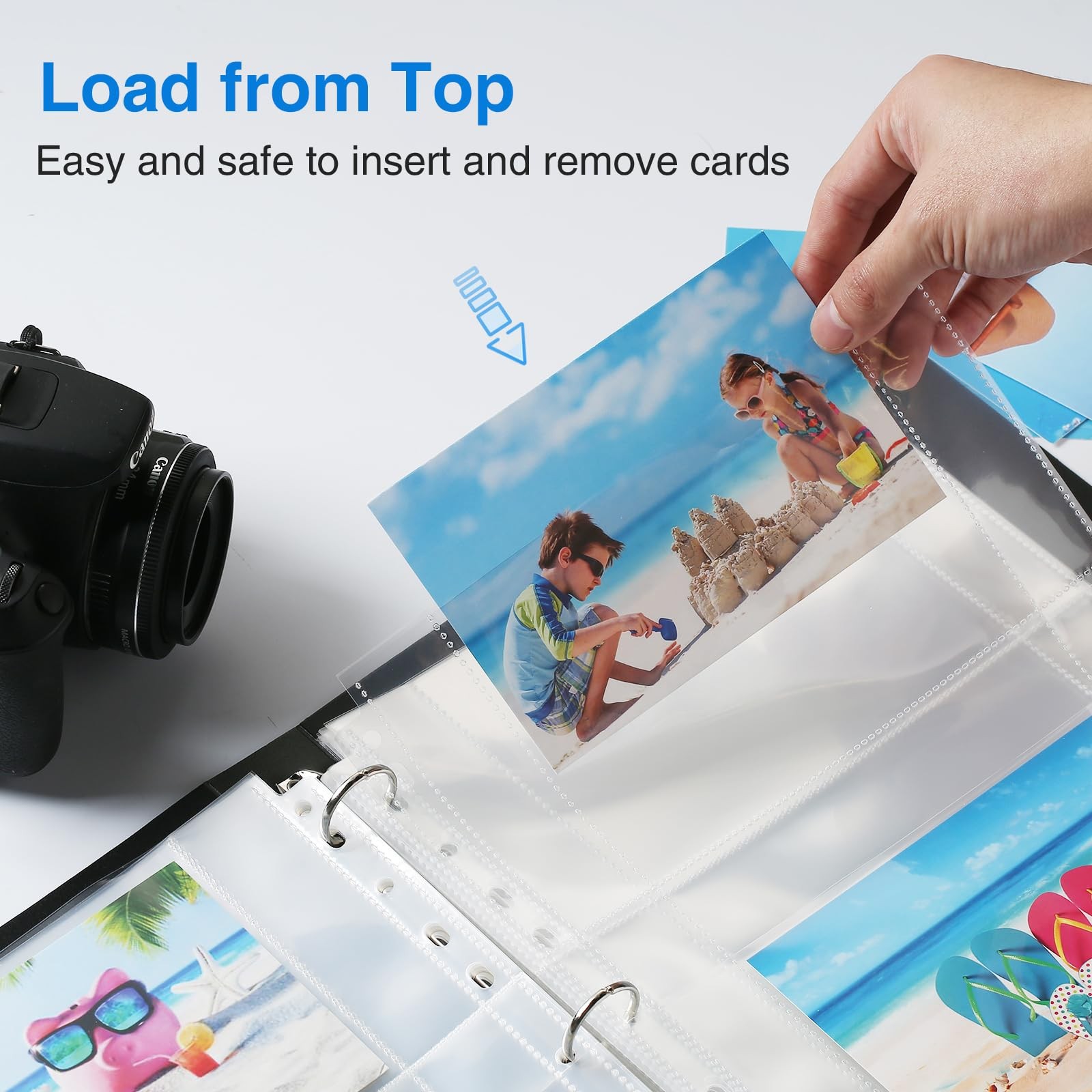 30 Pack 4×6 Photo Sleeves, Heavy Duty Photo Sleeves for 3 Ring Binder for 120…