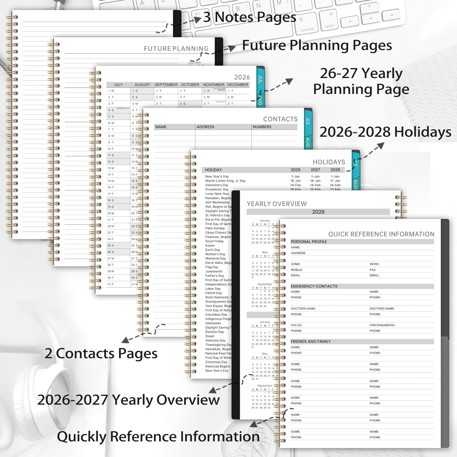 Appointment Book 2026-2027 – Planner 2026-2027, 9″ x 11″, July 2026 – June 2027,