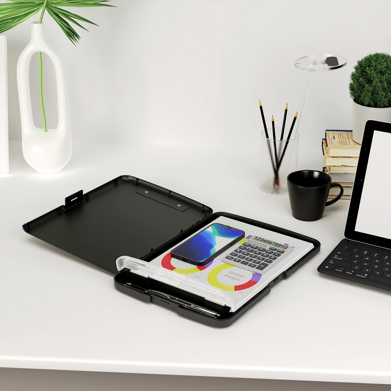 Clipboard with Storage, 8.5 X 11 Organization Box with Pen Holder and A4 Legal P