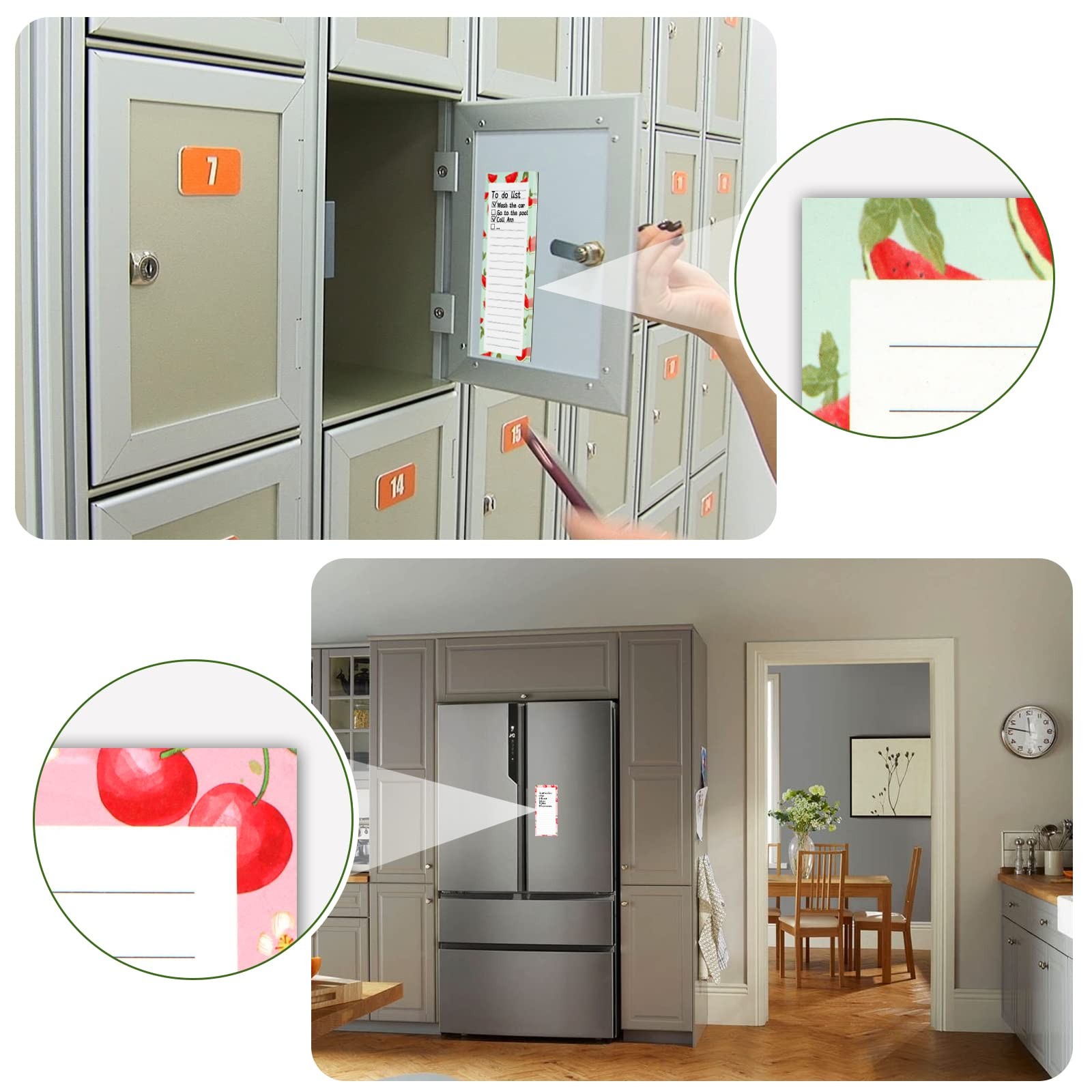 Joyberg 4 Pack Magnetic Notepads for Refrigerator, Grocery List Magnet Pad…