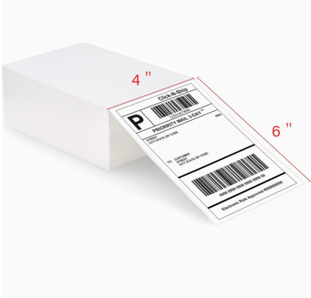 500PCS 4×6 Direct Thermal Shipping Labels Perforated Adhesive Mailing Labels