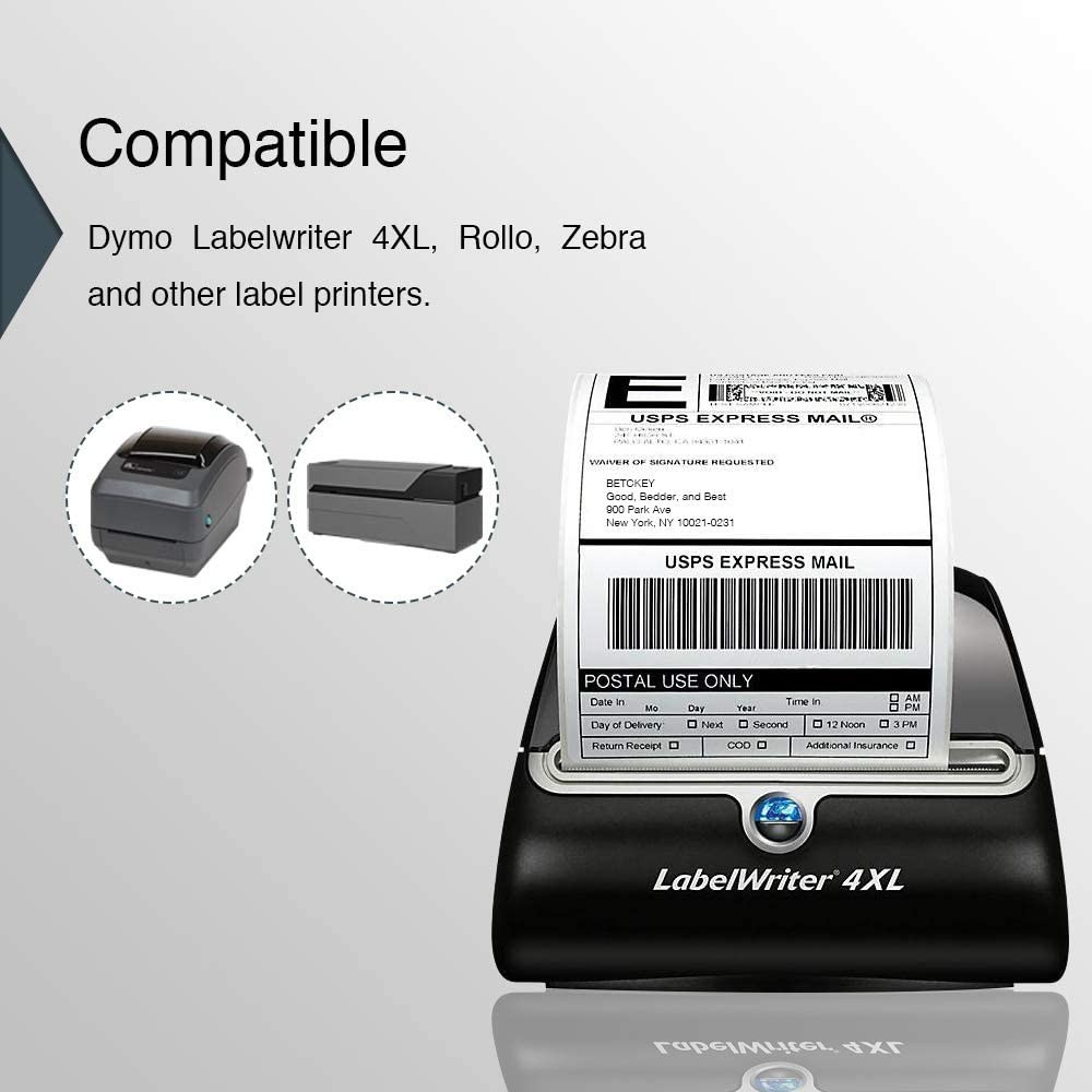 6 Rolls DYMO 4XL Direct Thermal Shipping Labels 4×6 1744907 Compatible 220/Roll