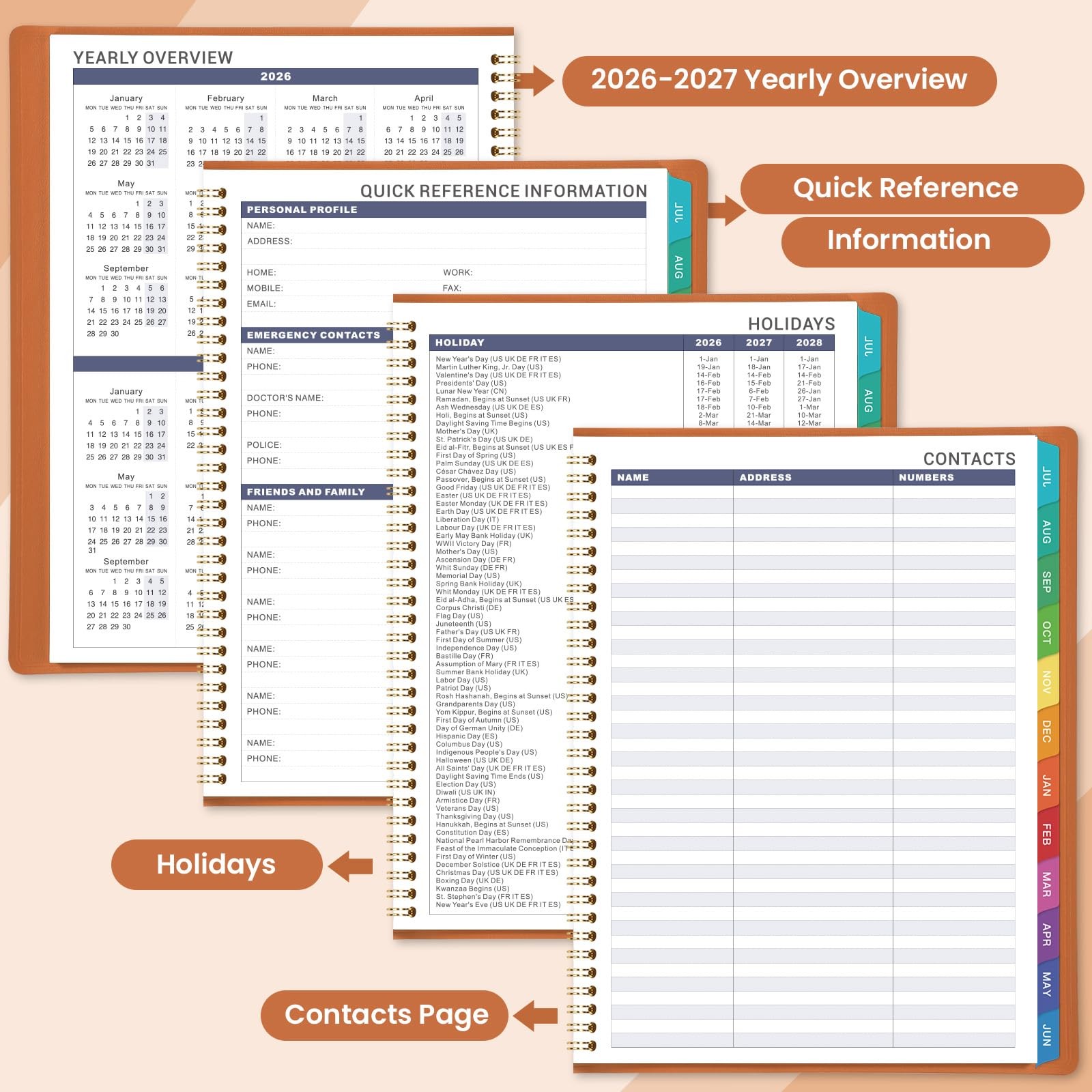 2026-2027 Weekly Appointment Book – Jul. 2026 – Jun. 2027, Daily Hourly Plann