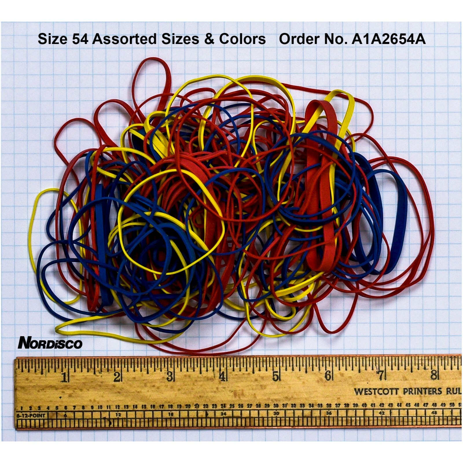 Alliance Advantage Rubber Bands 2654A Size 54 Assorted Sizes & Colors 2 oz. Bag