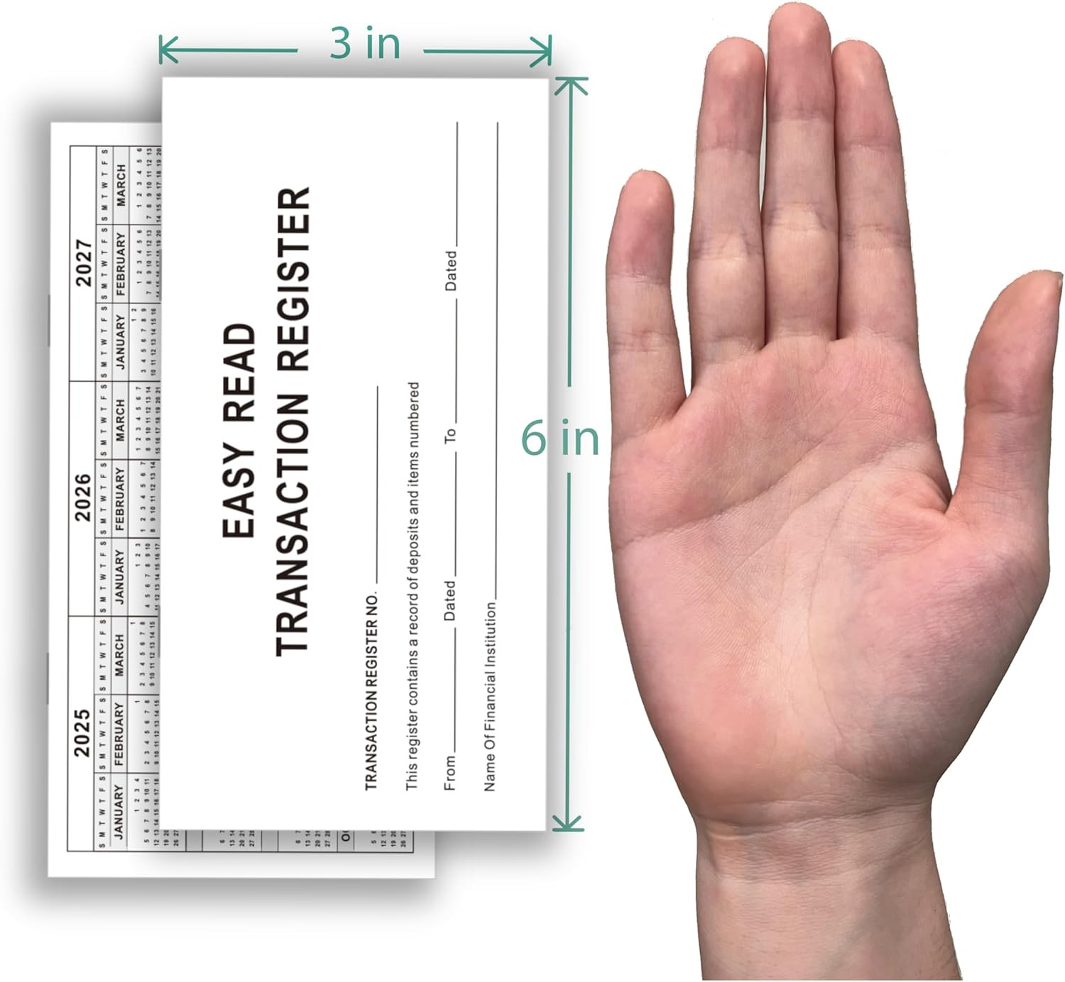 6″ x 3″ Blank Check Registers for Personal or Business Banking – Pack of 12