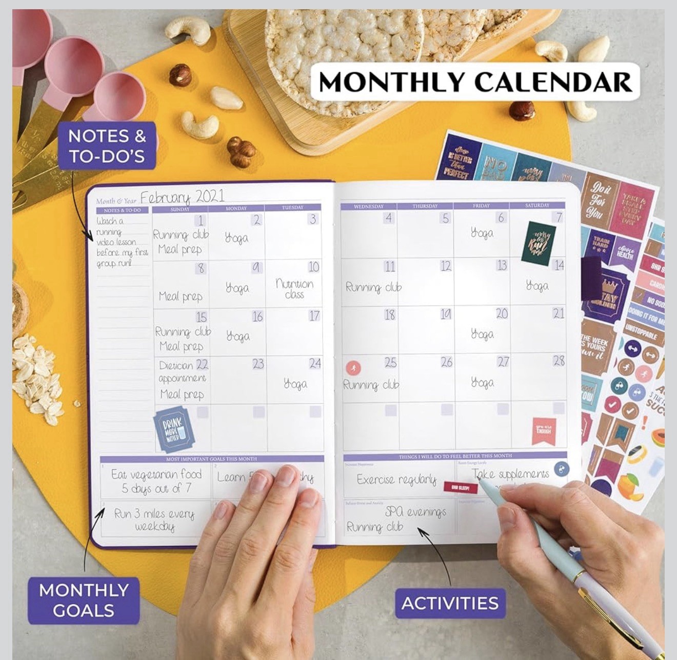 Legend Planner Wellness Planner Pocket Size 3.9×6.3″ Purple, Lifestyle NEW