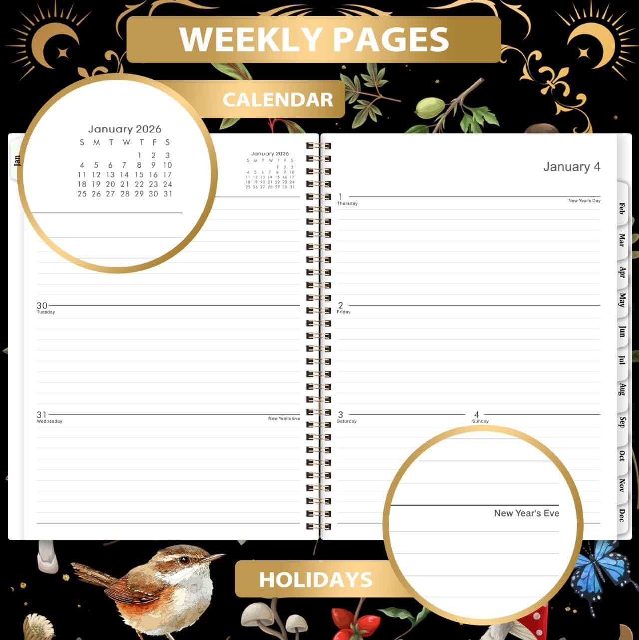 2026 Planner – Planner 2026, 9 x 11, Jan 2026 – Dec 2026, 2026 Weekly Monthly…