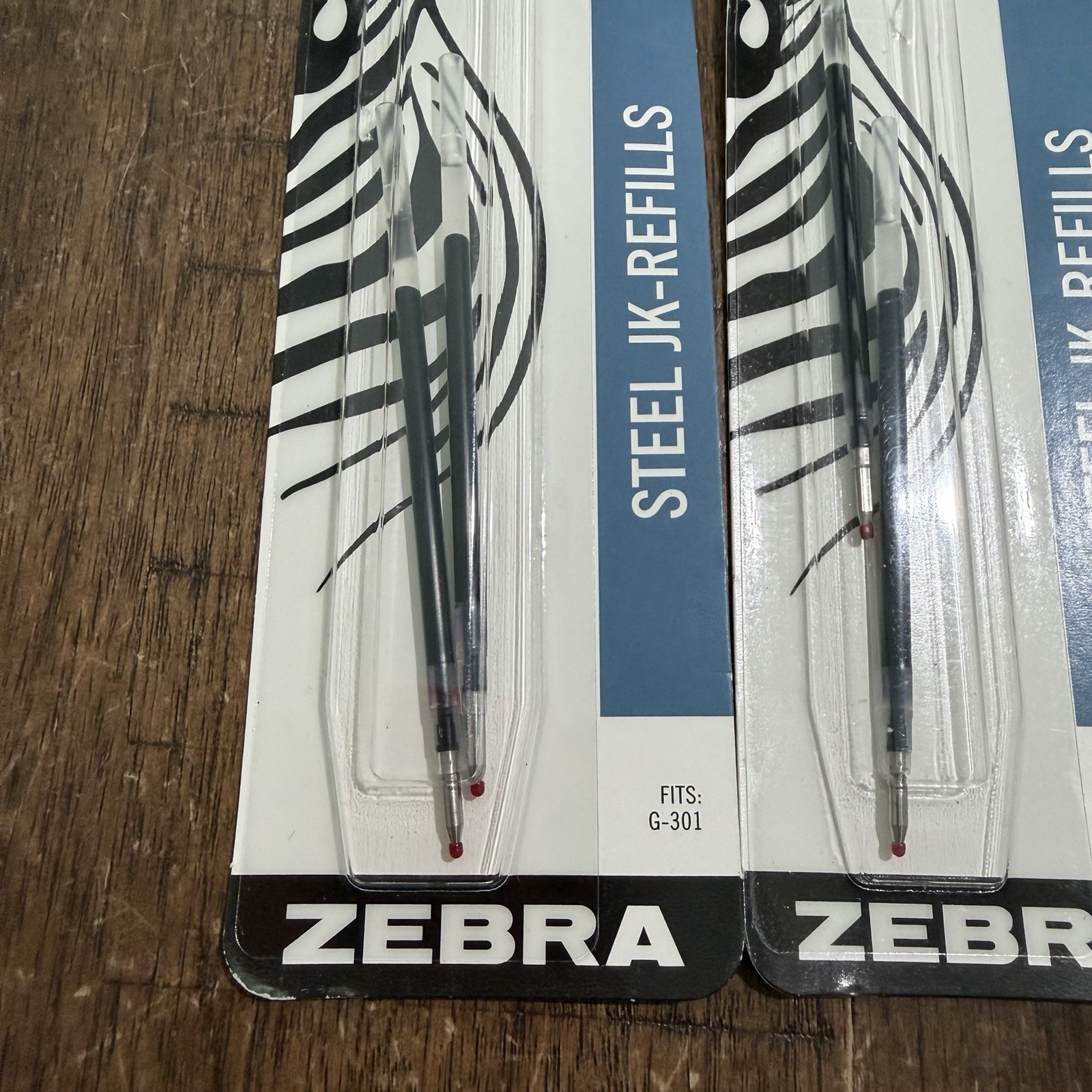 5 Packs of 2 Zebra Steel JK Refills Black Gel Ink Medium Point 0.7 mm Fits G-301