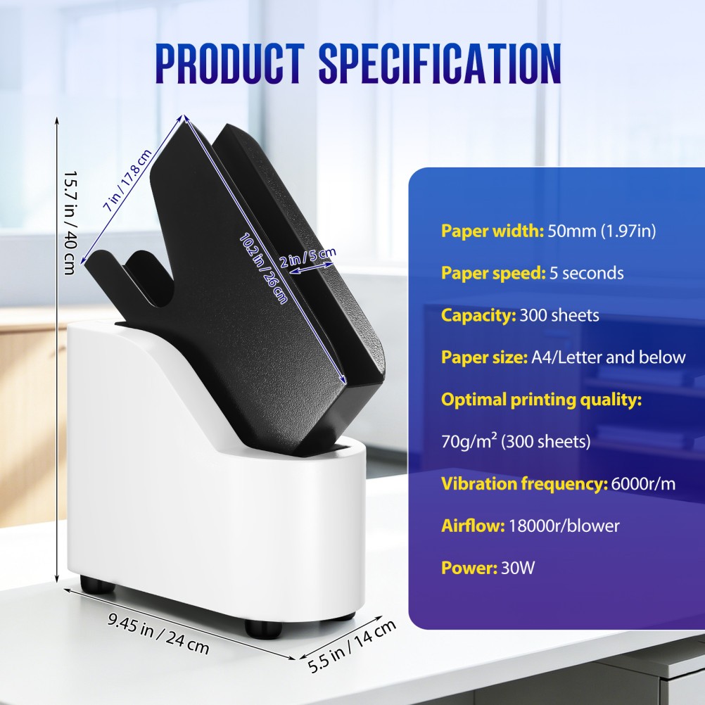 Desktop Paper Jogger Automatic 300 Sheet 6000R/Min Fast Alignment for A4/A5/A6