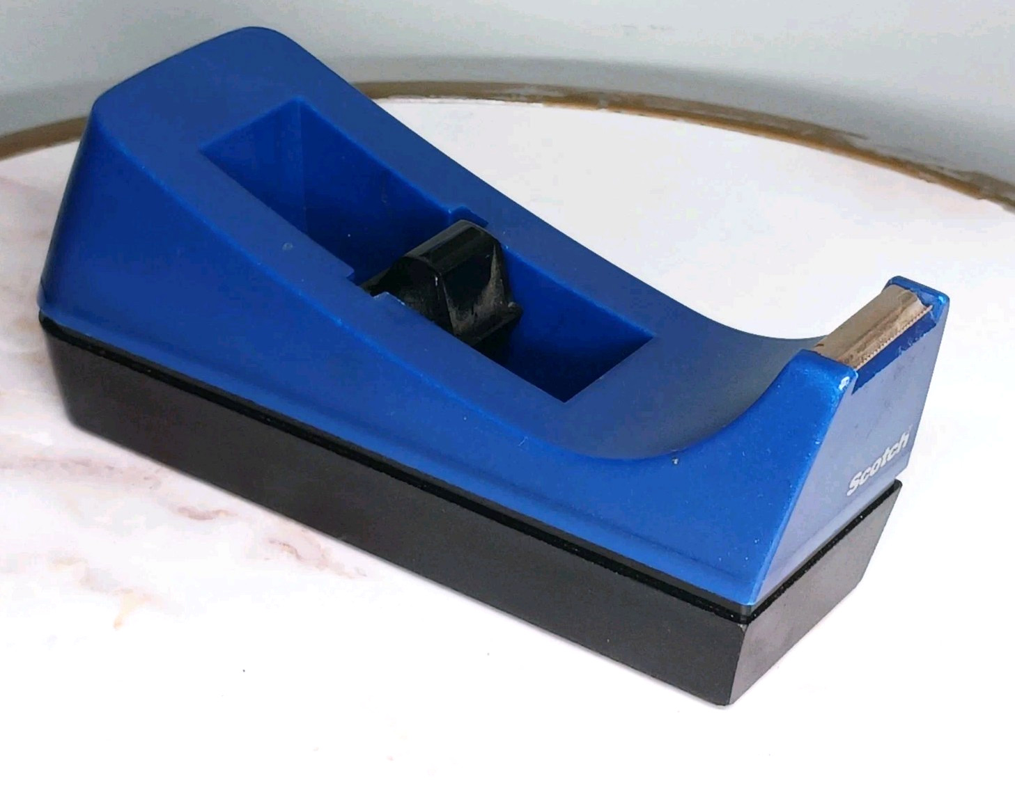 Vintage Scotch 3M C-38 Blue and Black Weighted Tape Dispenser USA W/ Spindle