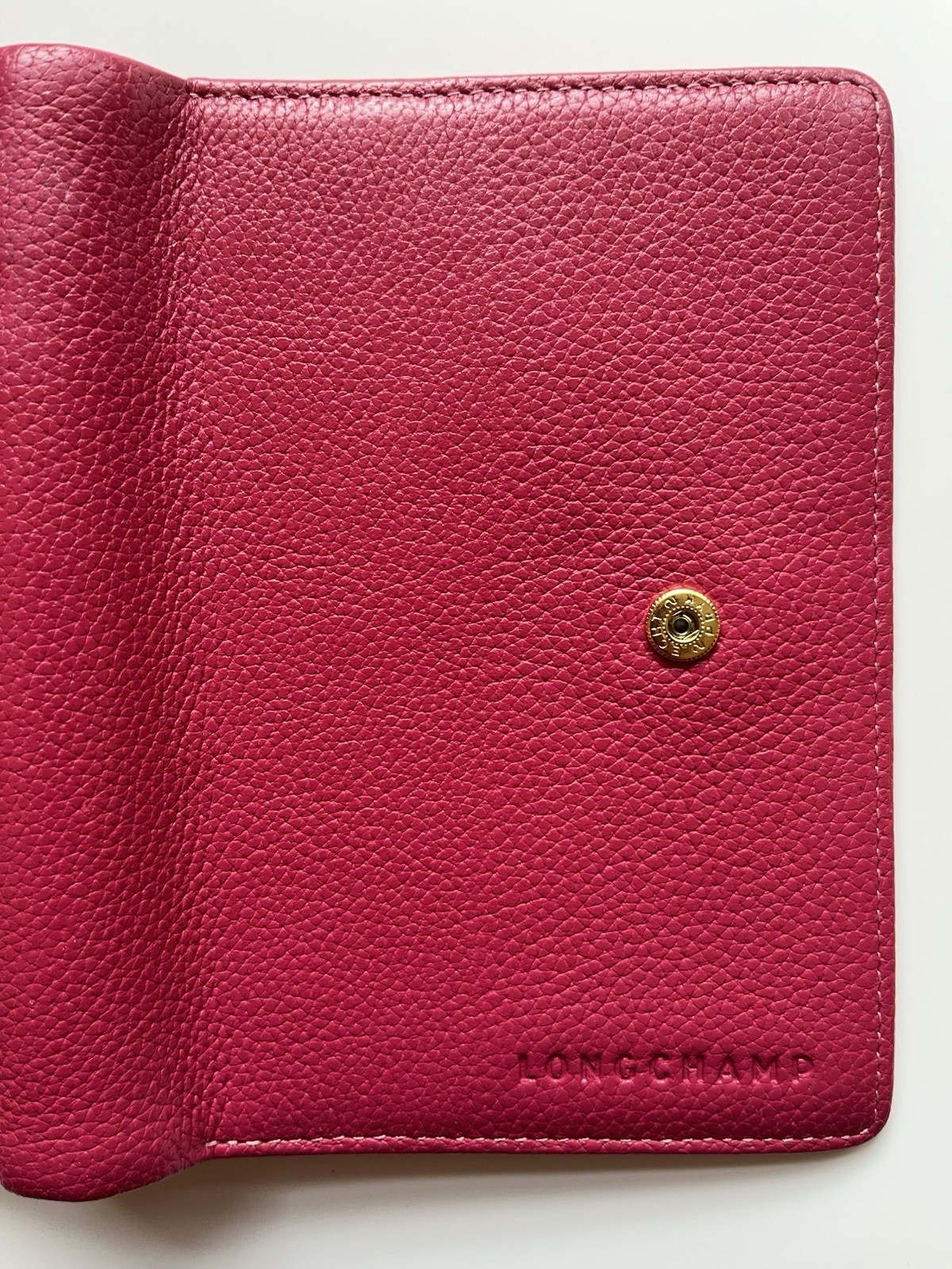 Longchamp Agenda Notebook /Filofax Pocket Size- Soft “Rose” Pink Pebbled Leather