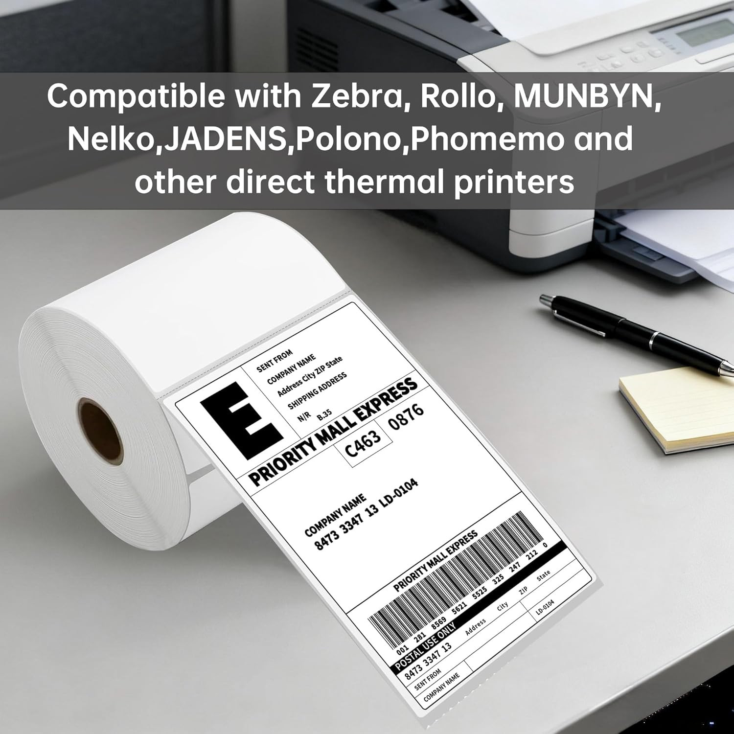 500 4X6 Thermal Labels, Direct Thermal Shipping Labels Roll 4X6 Compatible with