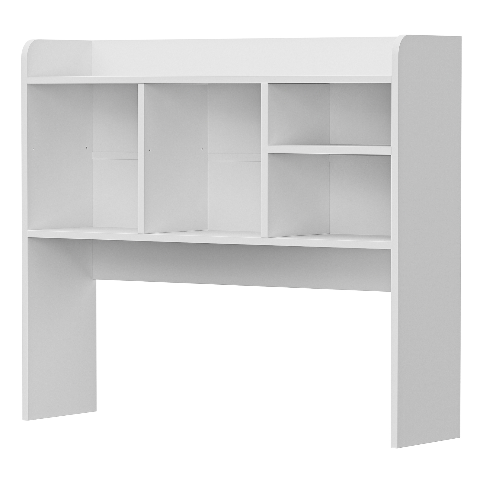 Desktop Bookshelf Countertop Storage Hutch w/ 5 Shelves for Computer Desk White
