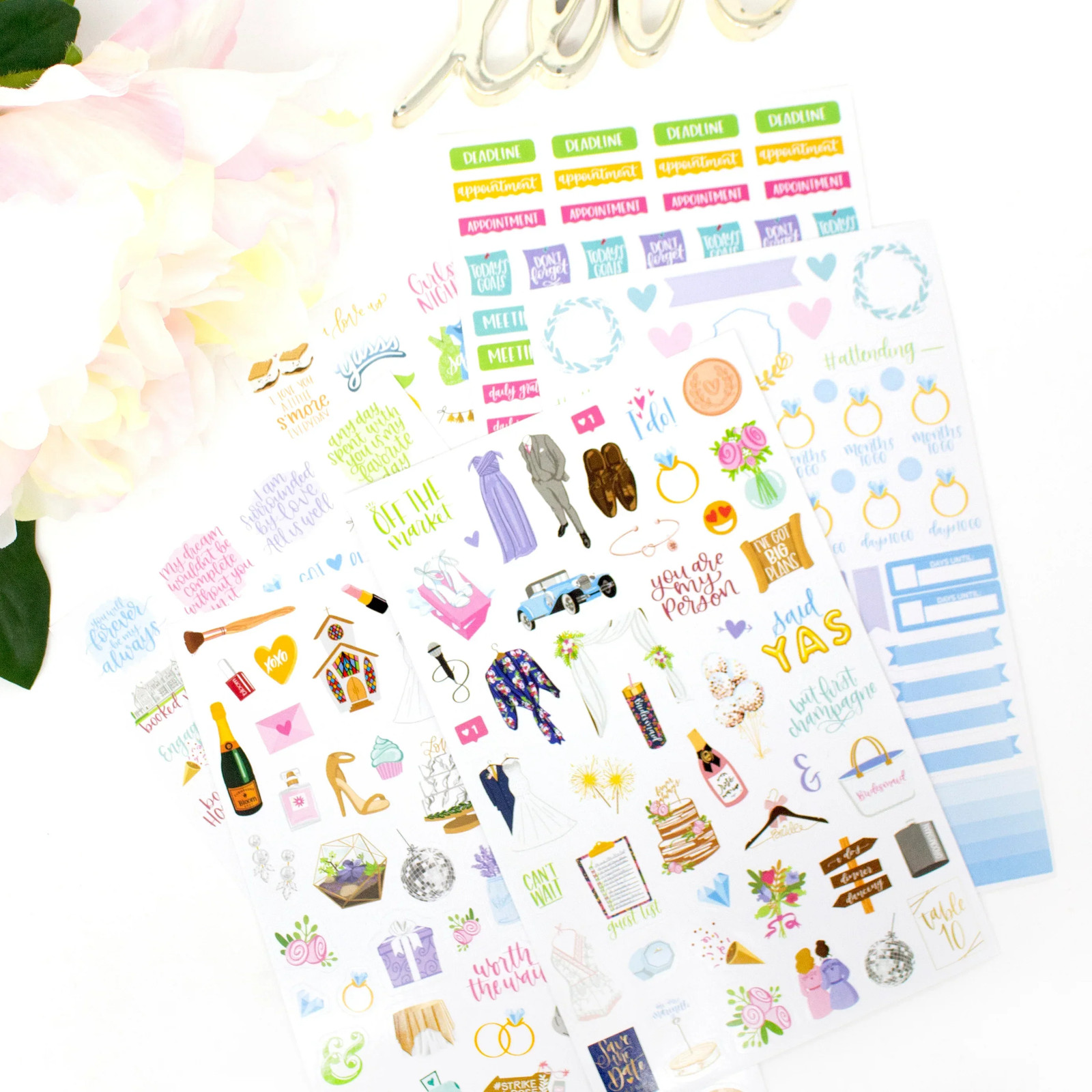 bloom daily planners Planner Sticker Pack, Wedding Planning