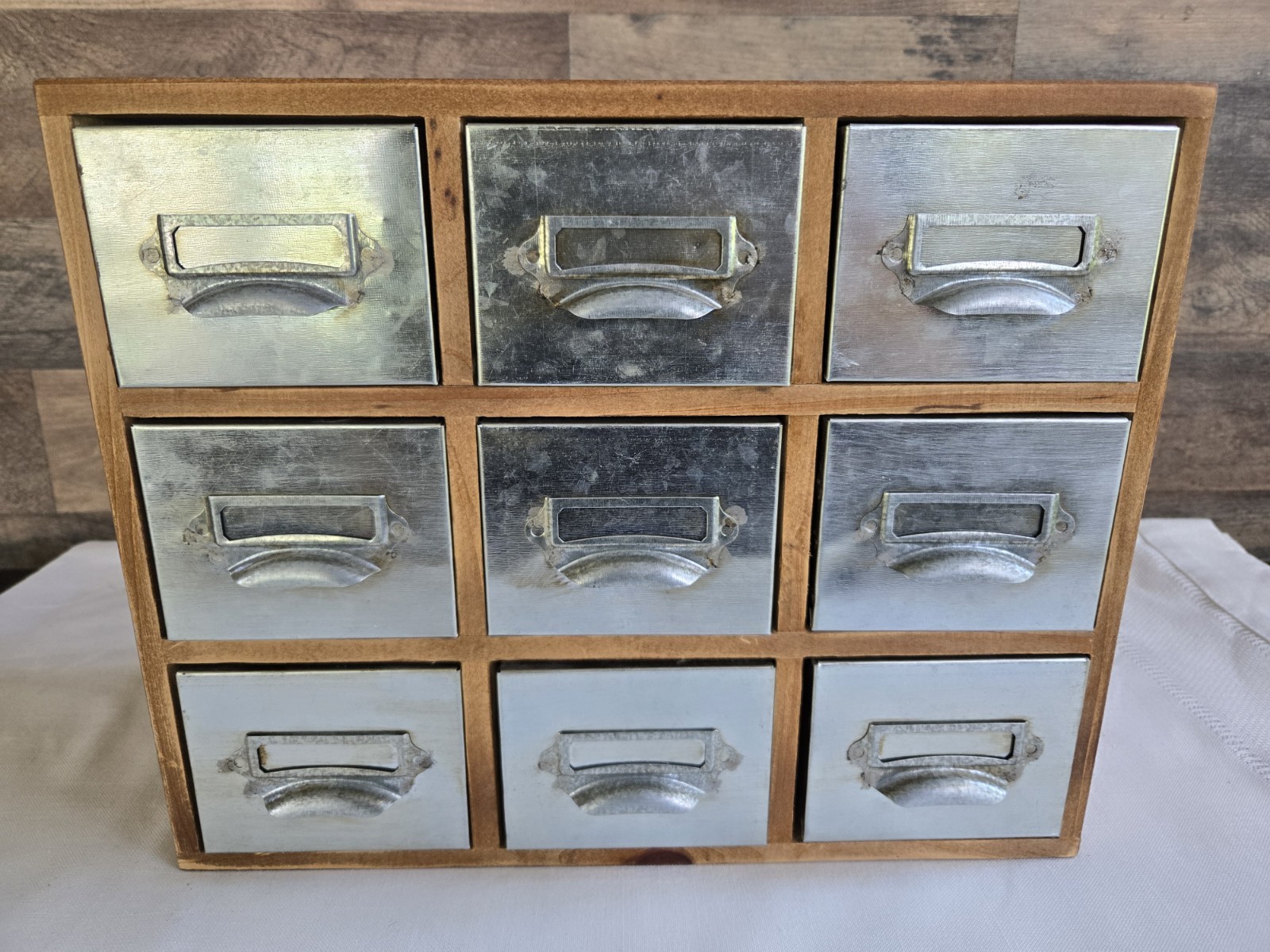 Standard General Store 9 Drawer Wood Metal Apothecary Cabinet Organizer Storage