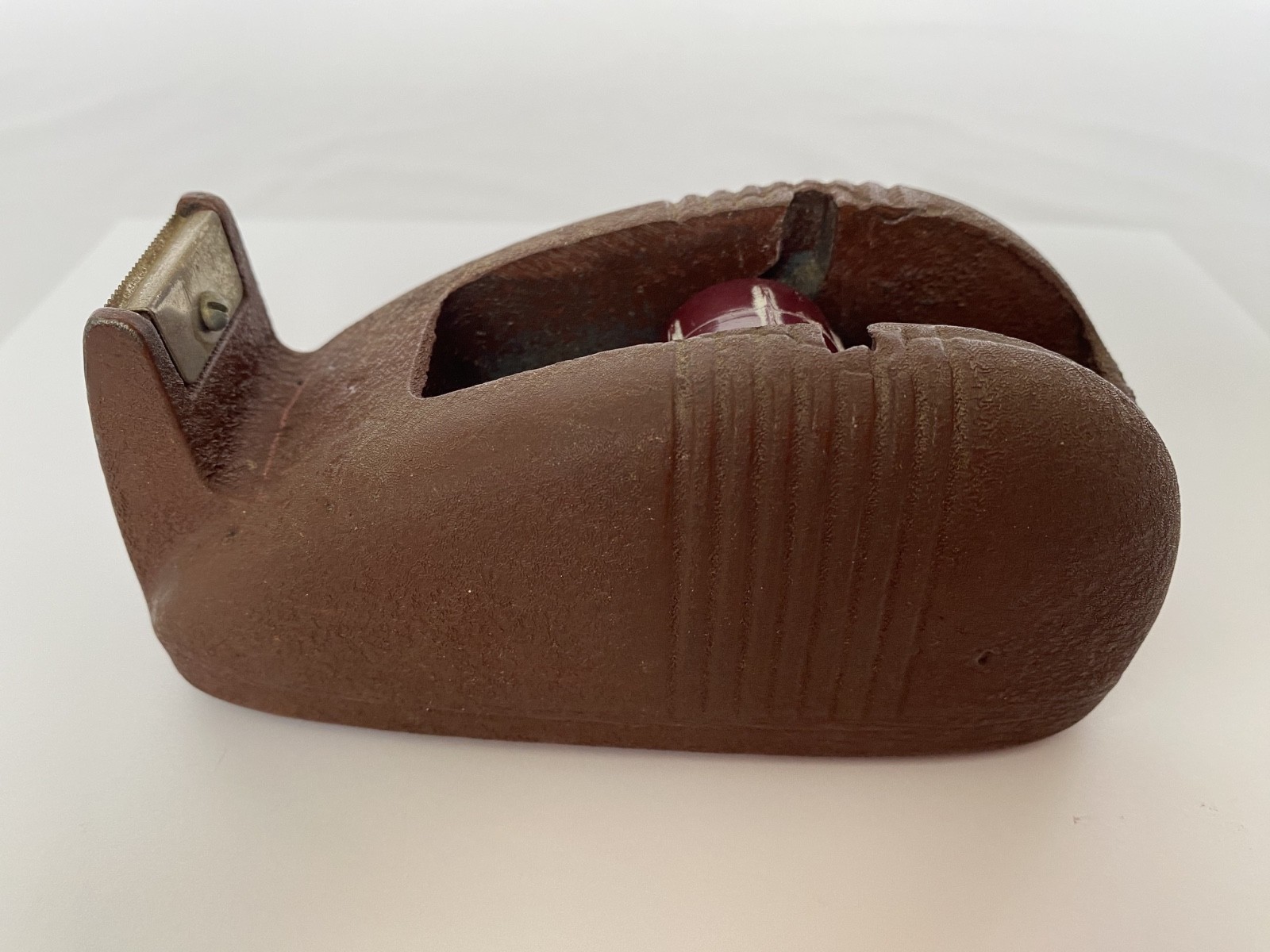Vintage Scotch 3M Cast Iron Tape Dispenser Heavy Desk Top Brown USA