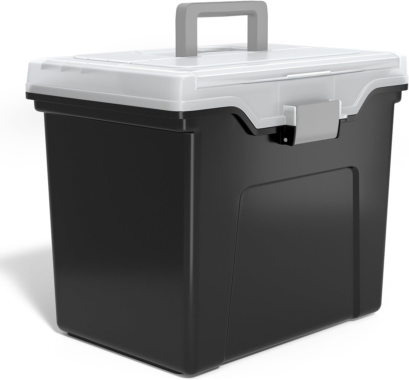 File Folder Tote, Portable Filing Box for Letter Size Hanging Folders, Security