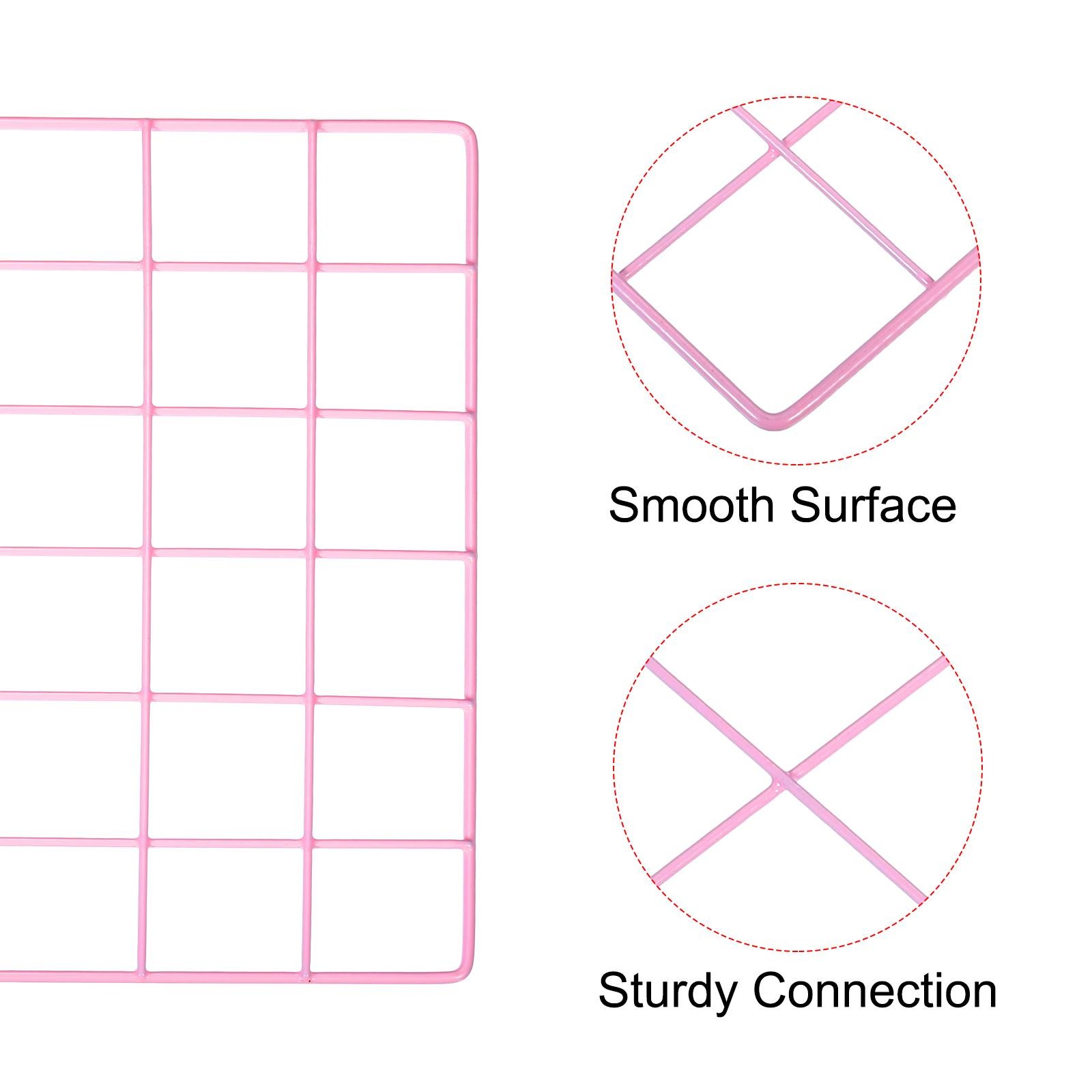 16″x12″ Wire Grid Panel, 2 Pack Wall Grid Decorative Board Photo Display Pink