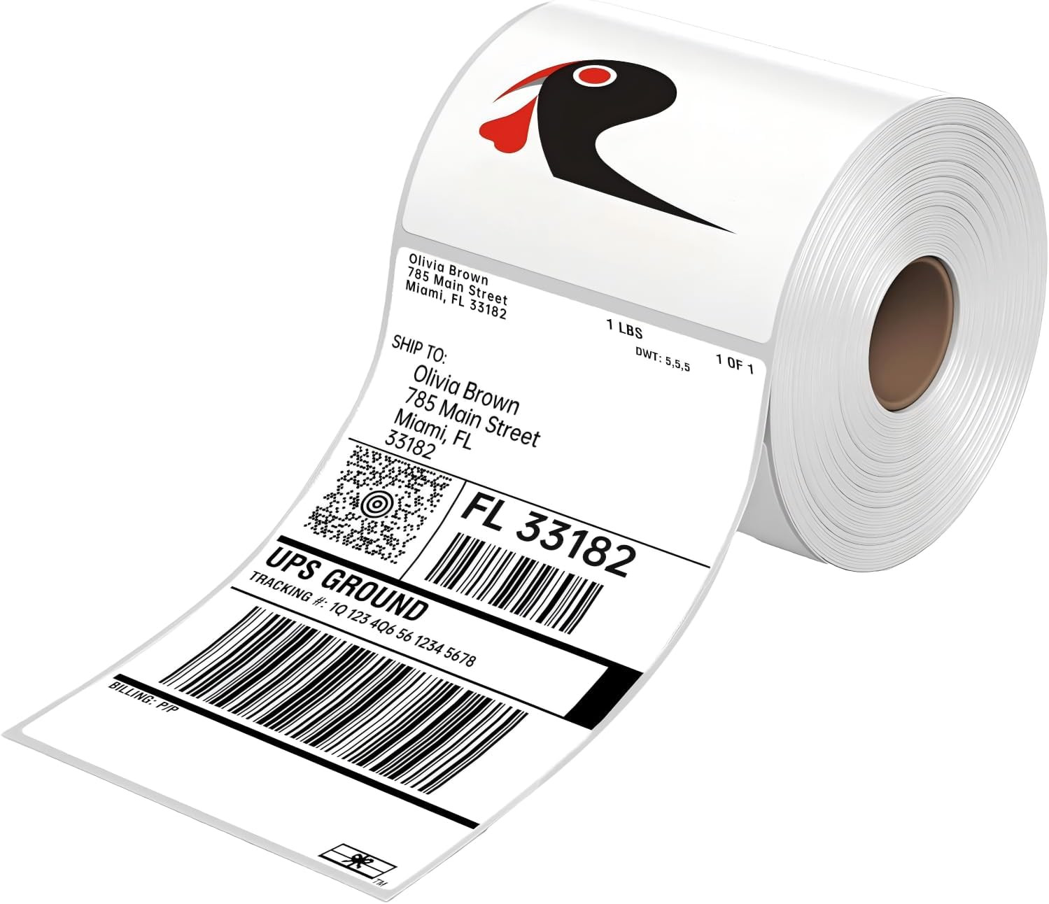500 4X6 Thermal Labels, Direct Thermal Shipping Labels Roll 4X6 Compatible with