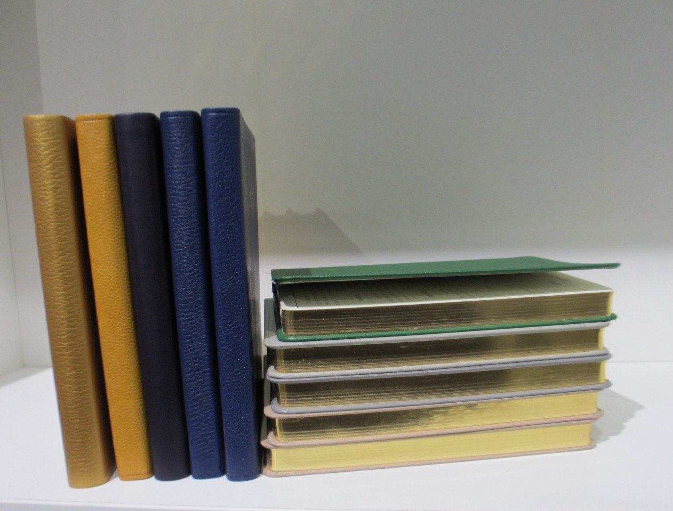 2026 Datebook Notebook Goatskin Leather Cover Graphic Image Light Gray