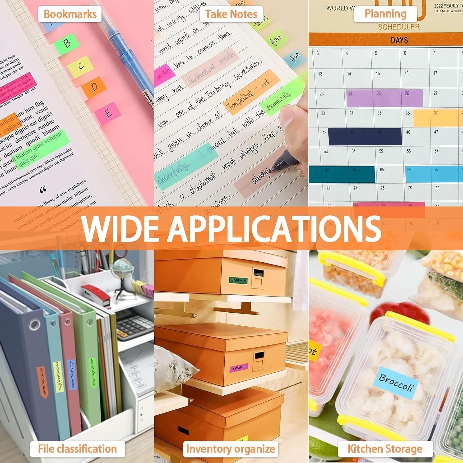 Sticky Tabs 500/2400 Book Tabs for Page Markers Transparent Annotation supplies