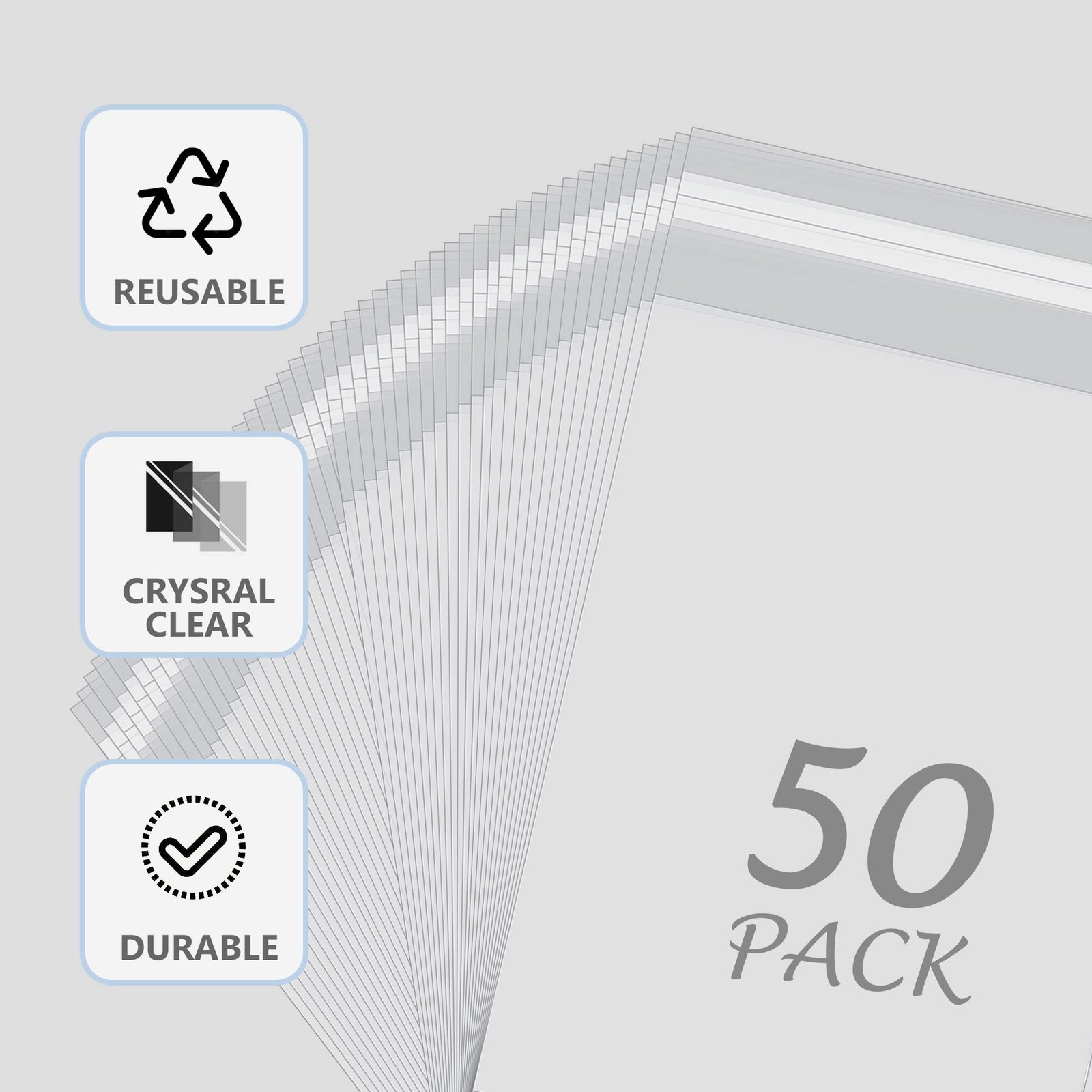 50 Pack Acid-Free Crystal Clear Sleeves Storage Bags for 18×24 Art Prints/Pic…