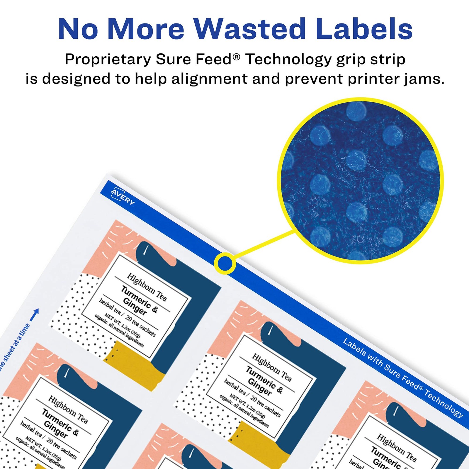 Avery Matte White Square Labels Sure Feed Technology 2.5 X 2.5 900 Matte White