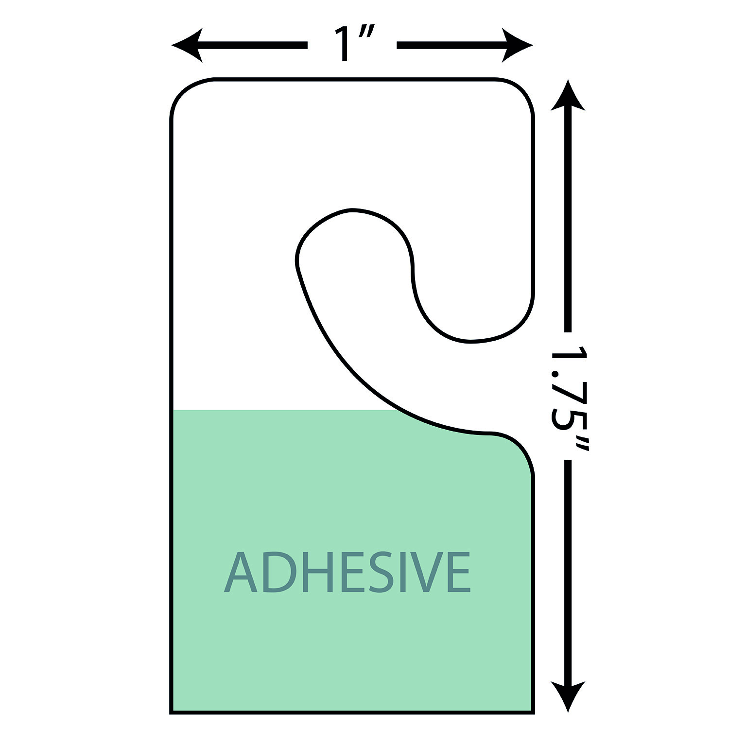 🌟1000 PREMIUM🌟 HOOK STYLE ADHESIVE HANG TABS – 1″x1-3/4″ – PLASTIC RETAIL TAGS