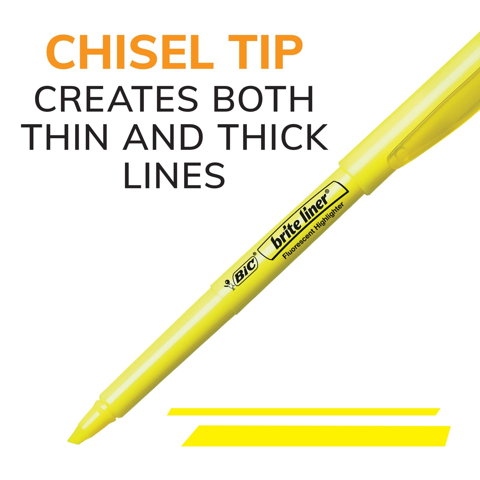 BIC Brite Liner Highlighters, Chisel 5 Count (Pack of 2), Assorted Colors