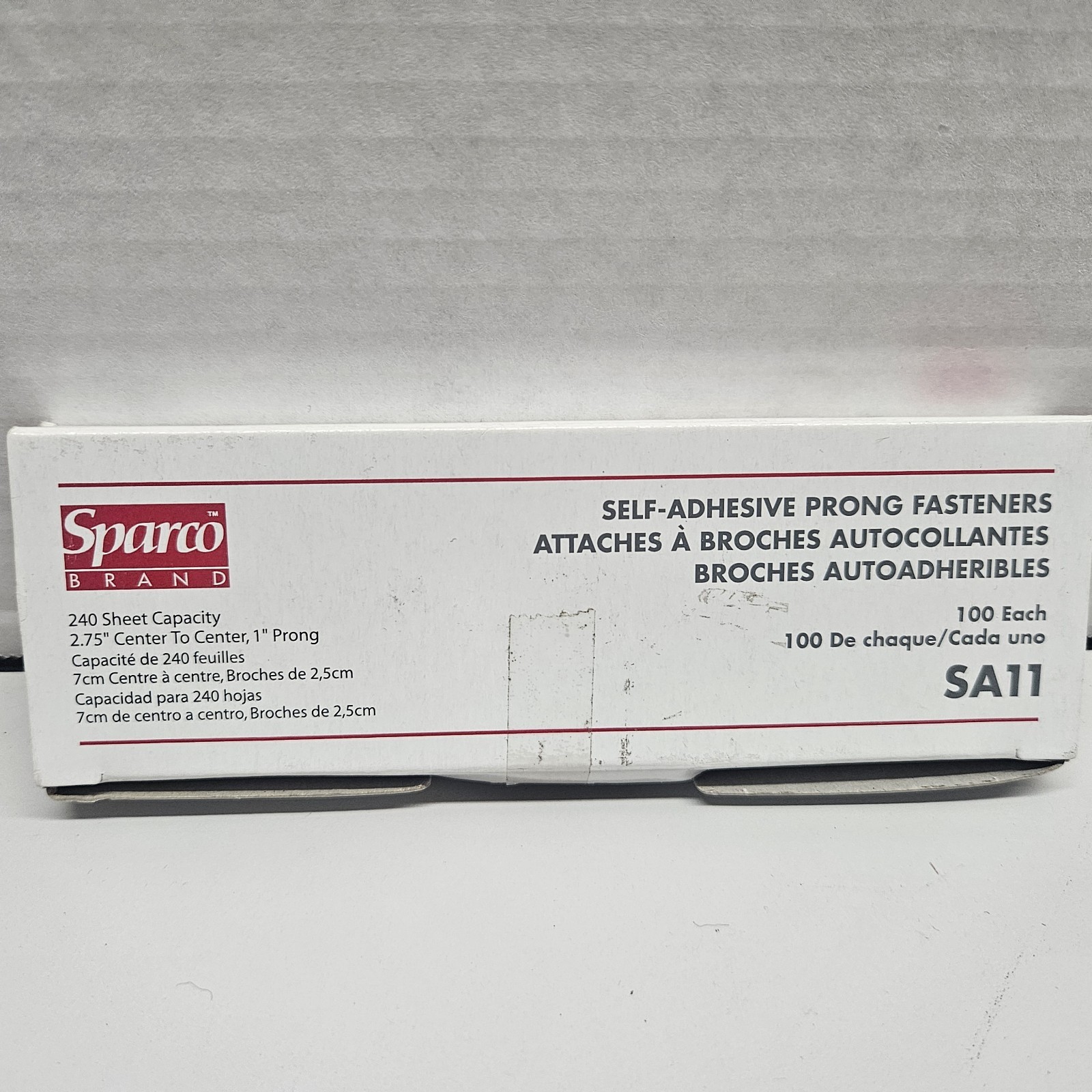 Sparco 160 count Self Adhesive Prong Fasteners 1″ Prong 240 Sheet Capacity SA11
