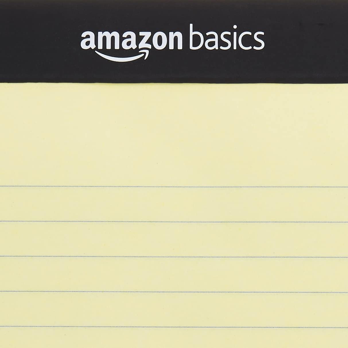 Amazon Basics Wide Ruled Notepads 8.5×11.75 Canary 600 Sheets 12 Pack