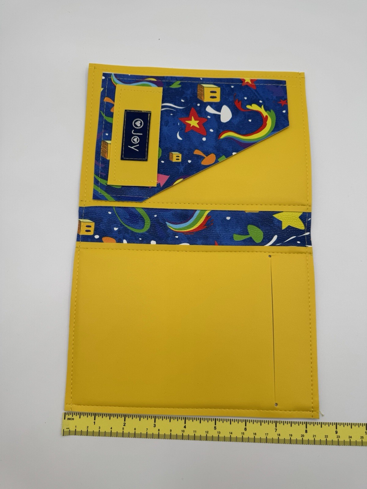 Handmade JOY Notebook Cover Notepad Handmade 8.5x About 6.25” Blue Yellow