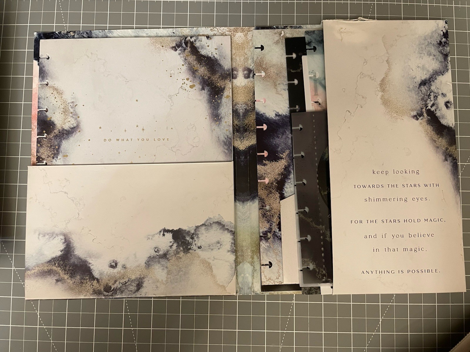 Happy Planner Classic Cosmic Watercolor Companion Set Envelopes, Dashboards