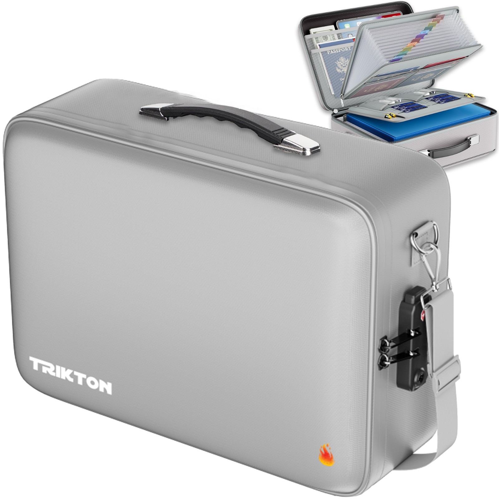 XXL Legal-Size Fire & Water-Resistant Document Box with TSA Lock – Hard-Case
