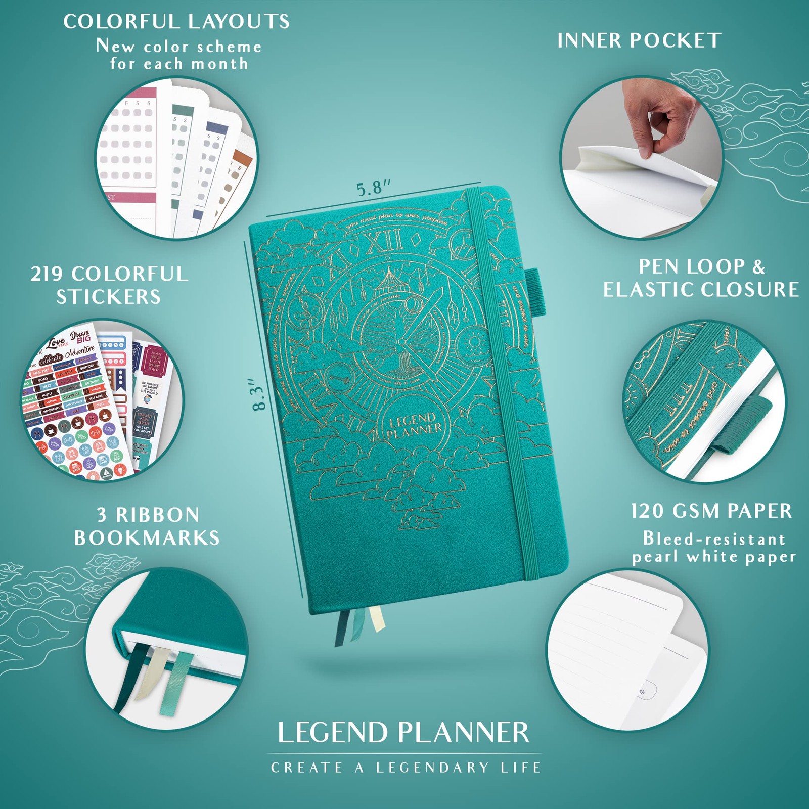 Legend Weekly Colorful Planner 2nd Edition – Undated Life & Work Agenda Journ…