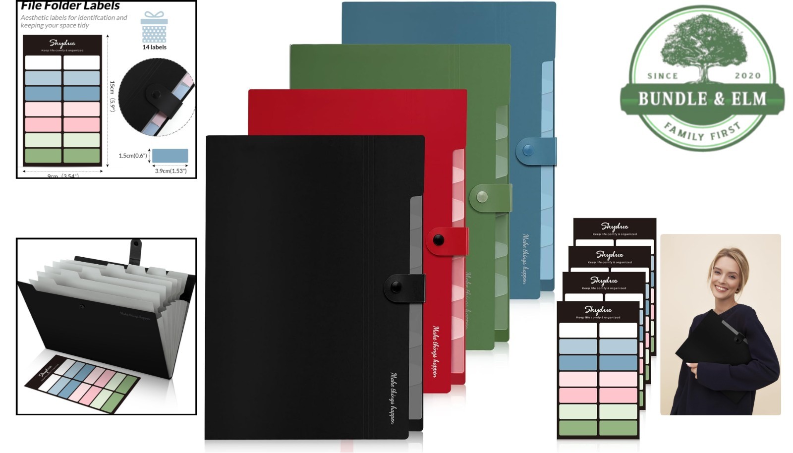 Polypropylene File Organizer for A4 and Letter Size with Durable Snap Closure