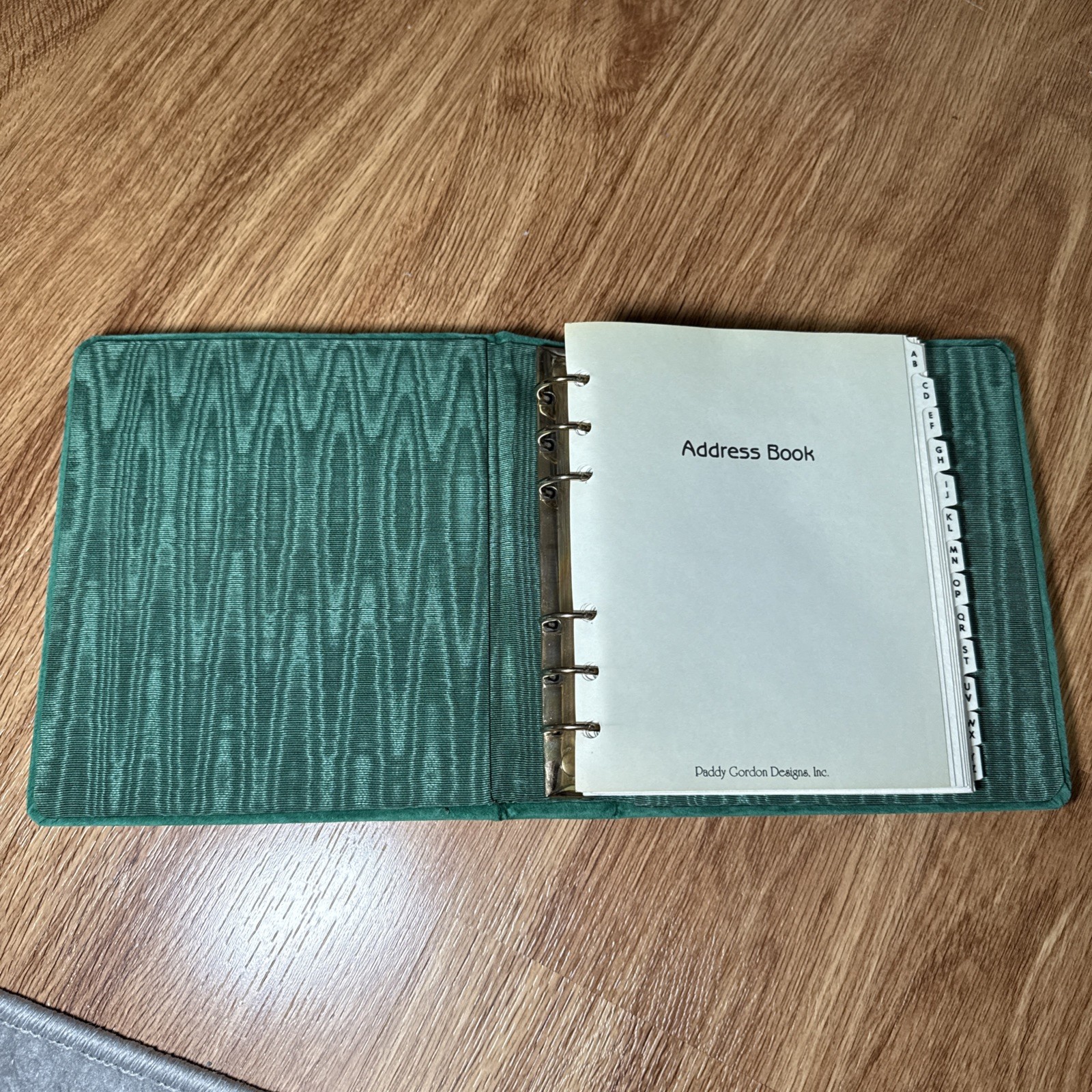 Vintage Paddy Gordon Tapestry Address Book Green Padded Deer Fabric Binder