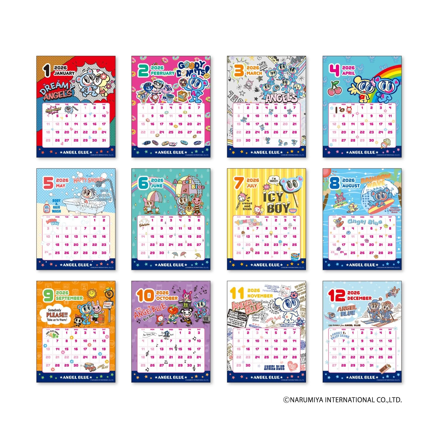 2026 Desk Calendar, Angel Blue, NK4310
