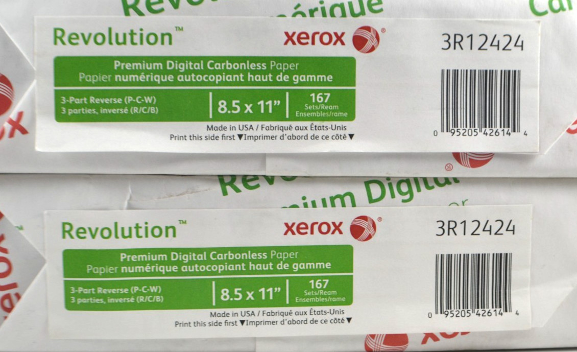 2 Reams Xerox Premium Digital Carbonless 3-Part Reverse Paper 8.5″ x 11″ 3R12424
