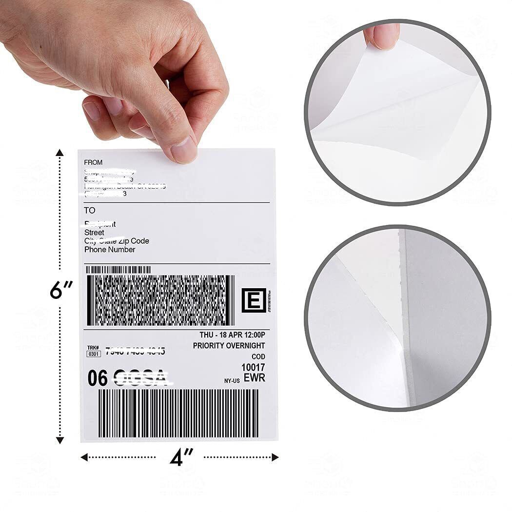 500 Labels 4×6 Fanfold Direct Thermal Shipping Labels Perforated For Zebra Rollo