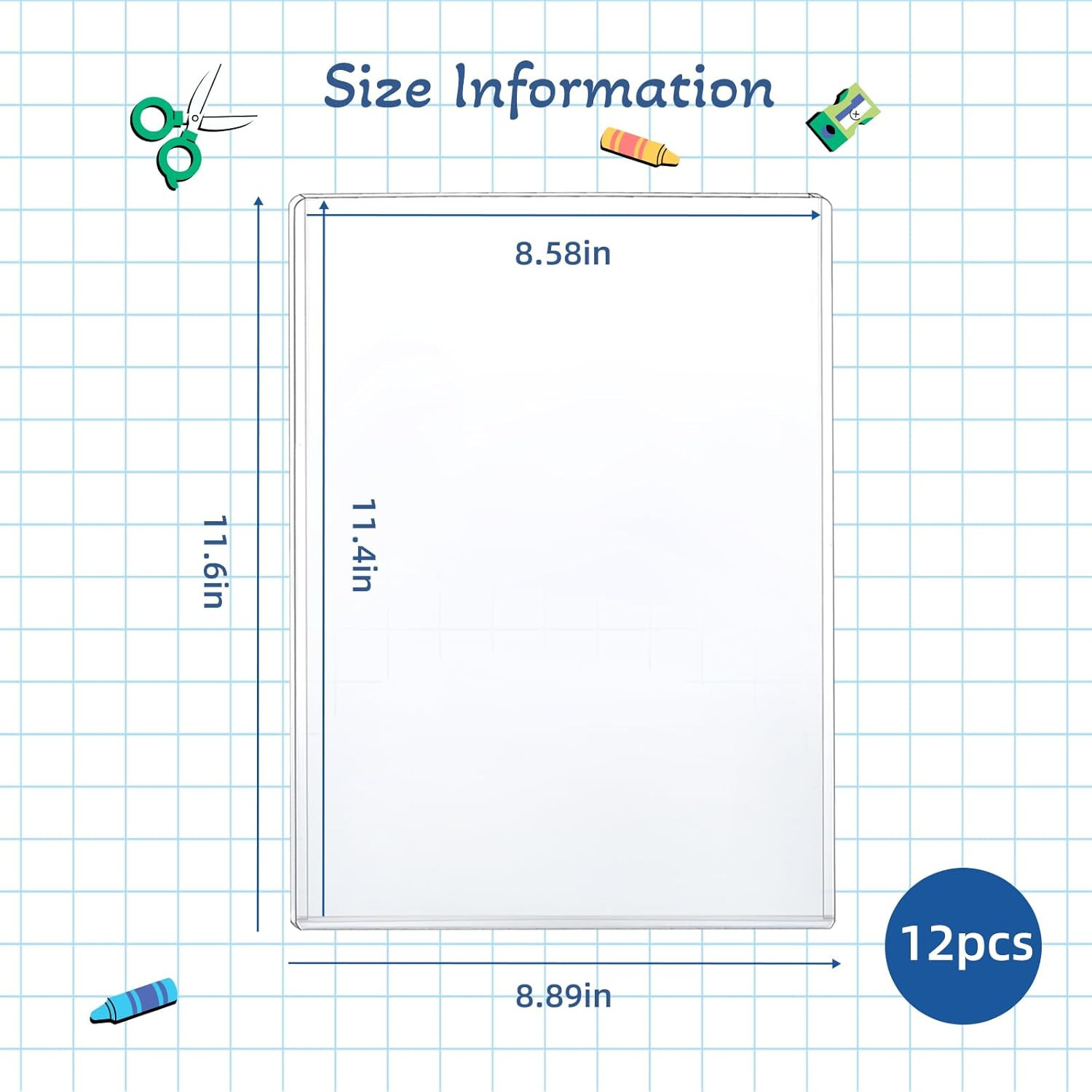 8 1/2″ X 11″ Rigid Print Protectors Clear Hard Plastic Document & Photo Sleeves