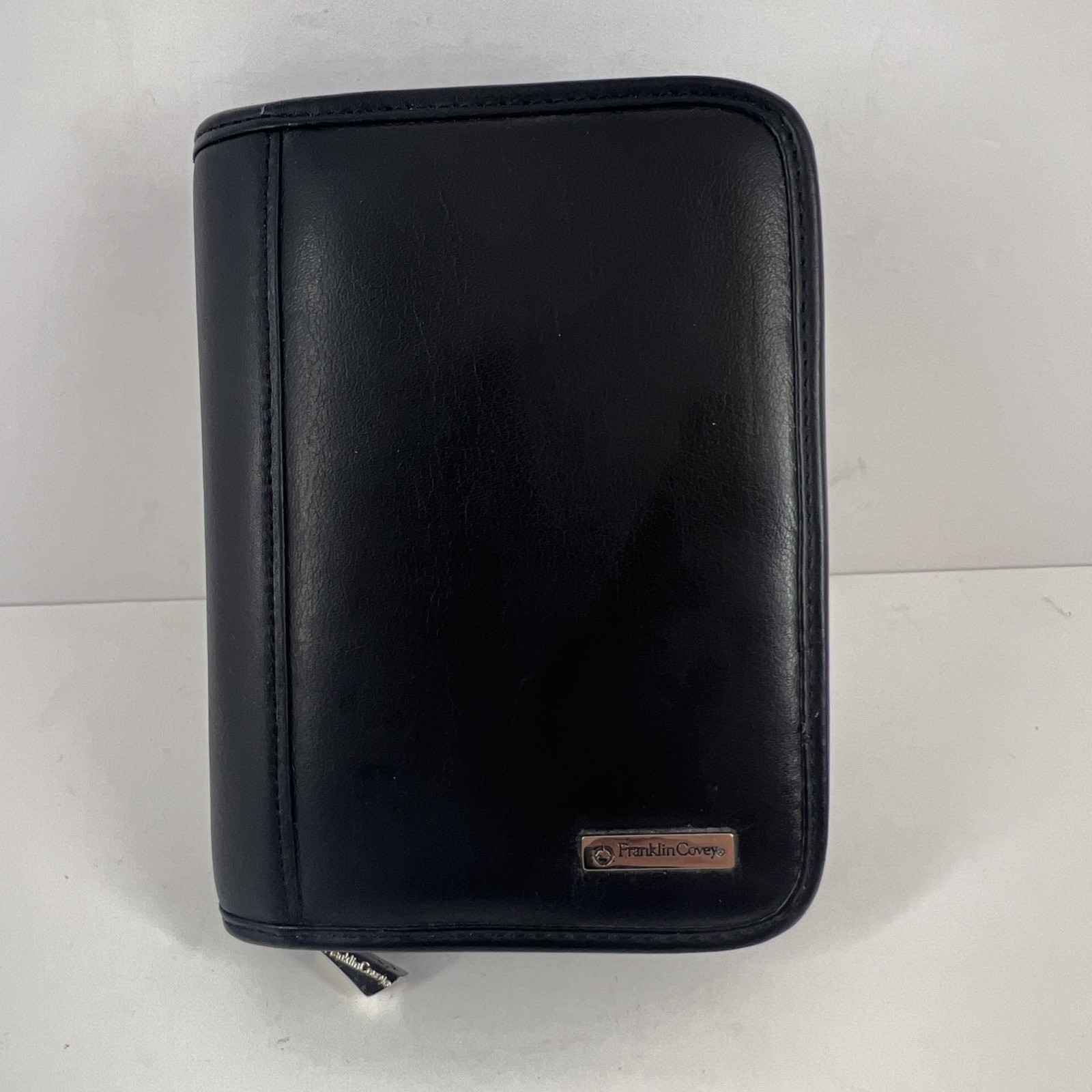 Franklin Covey Leather 6 Ringed Binder W/ Inserts Mini Pocket Sized Black Daily