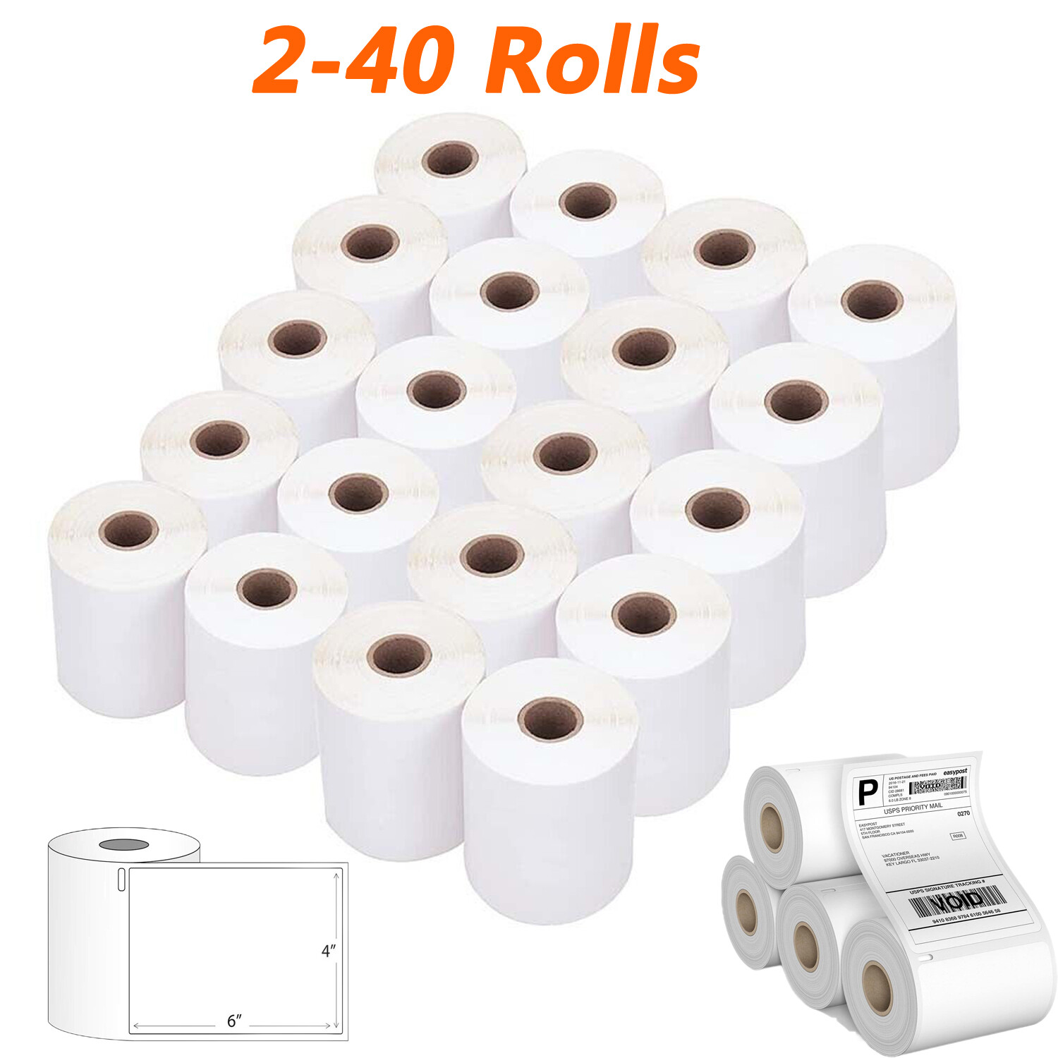 4″x6″ Direct Thermal Shipping Labels for 1744907 DYMO 4XL Printer 220 Per Roll