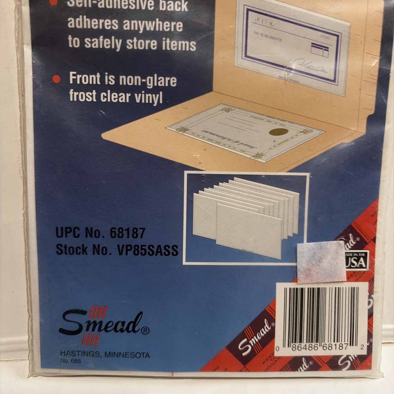 Vintage Self-Adhesive 10 Pockets For 8×5 Card 8”x5” Index NOS