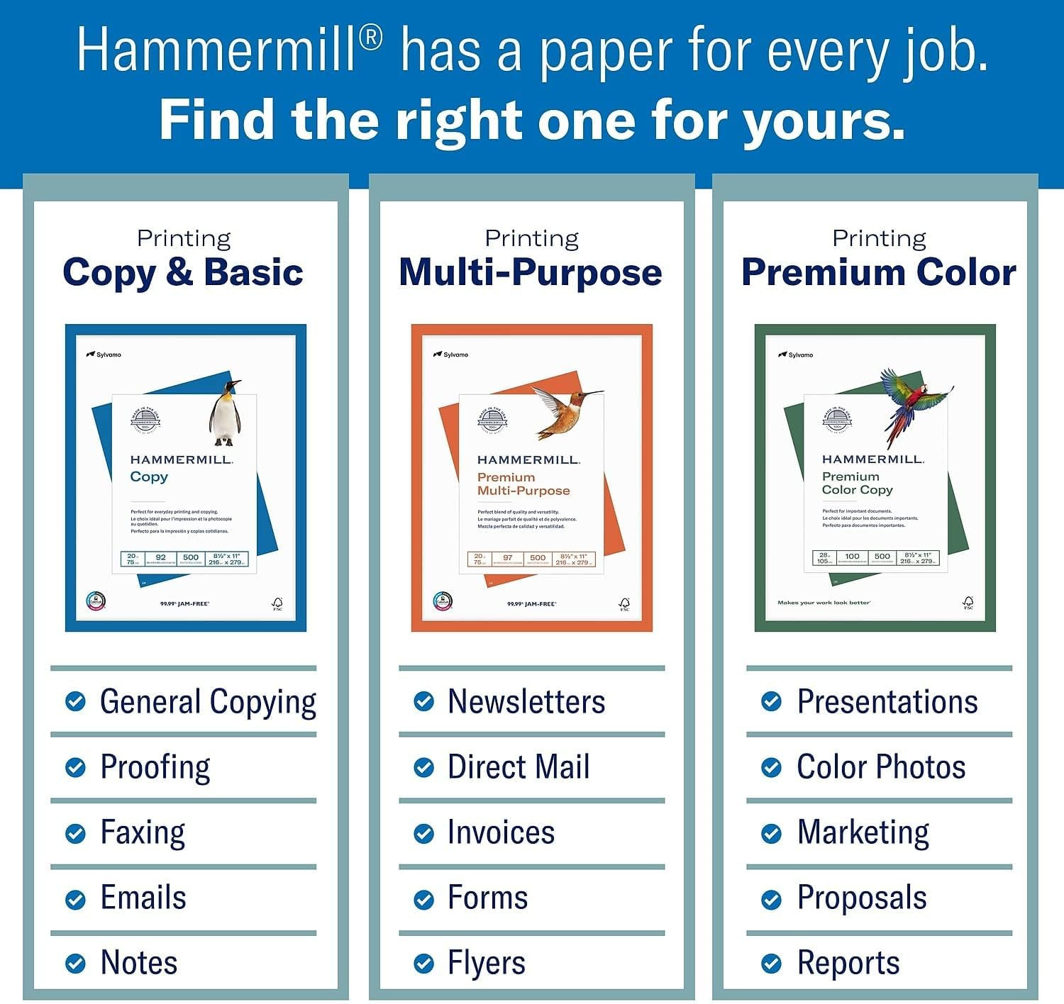 Printer Paper, Premium Laser Print 32 Lb, 8.5 X 11-98 Bright, Made in the USA, 1