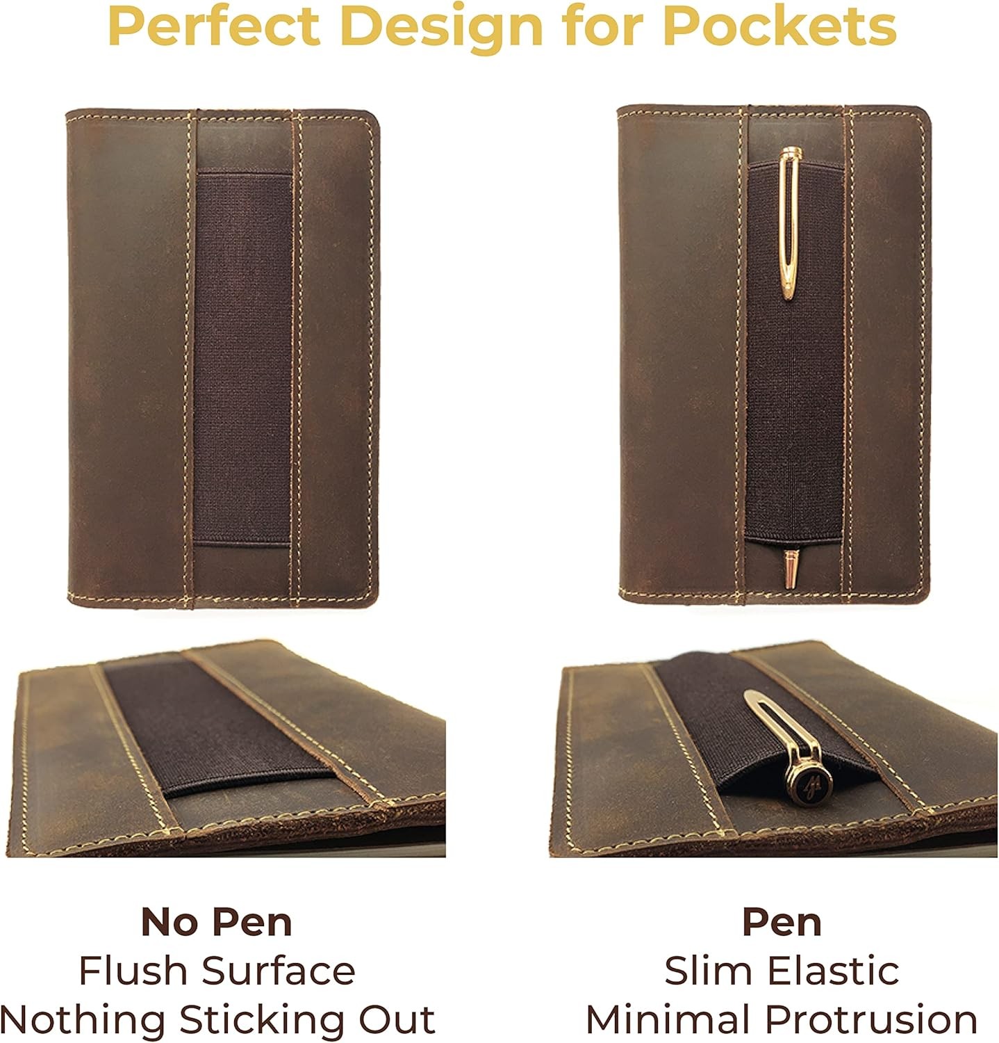 Handmade Leather Notebook Cover for Field Notes 3.5×5.5in