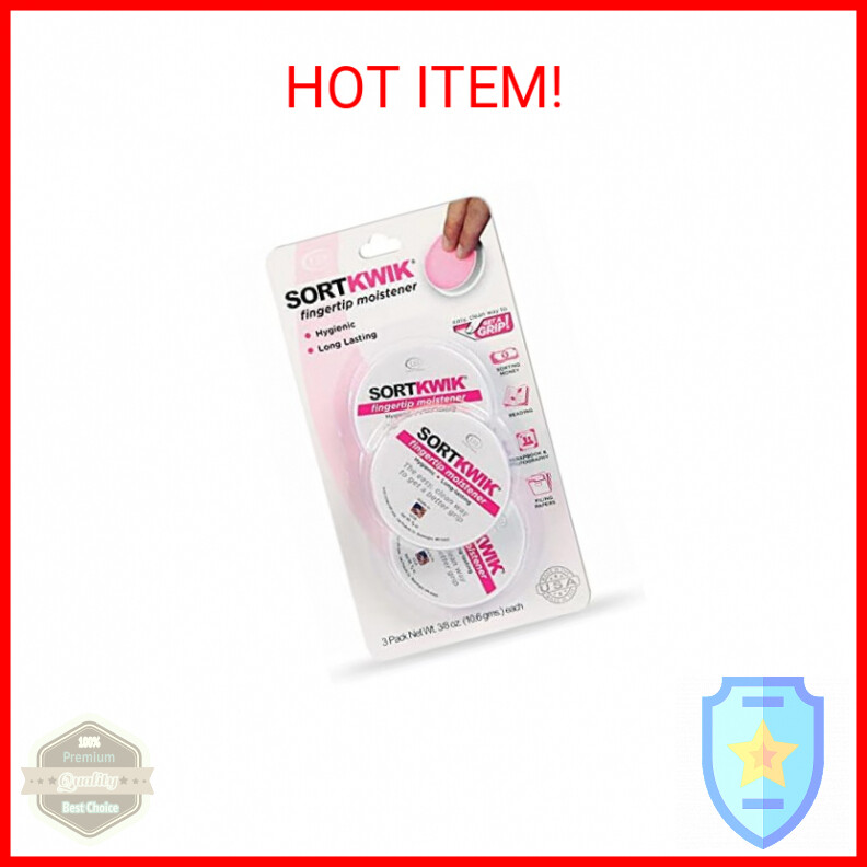 LEE 20053 Sortkwik Fingertip Moisteners, 3/8 oz, Pink (Pack of 3)